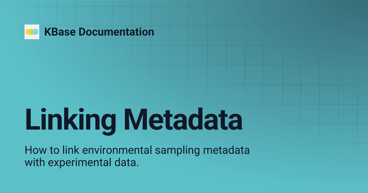 Linking Metadata | KBase Documentation